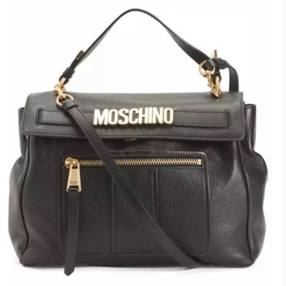 Moschino Handbags - Moschino couture leather black satchel bag